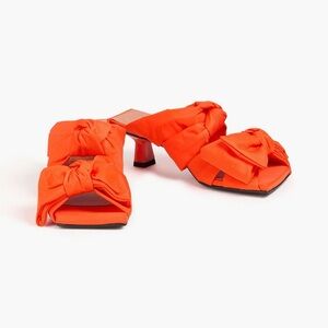 GANNI Heeled Bow Sandals In Orange
